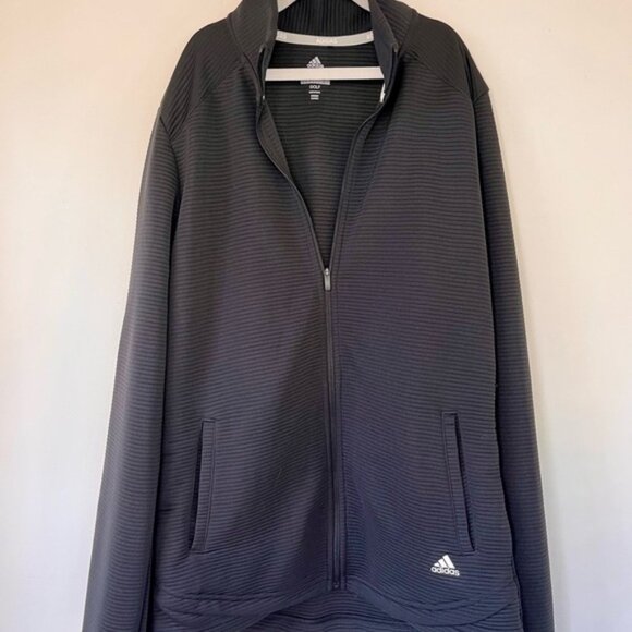 Adidas Golf Jacket Women’s M Black Zip Ribbed Performance Pickleball Athletic - Picture 7 of 9
